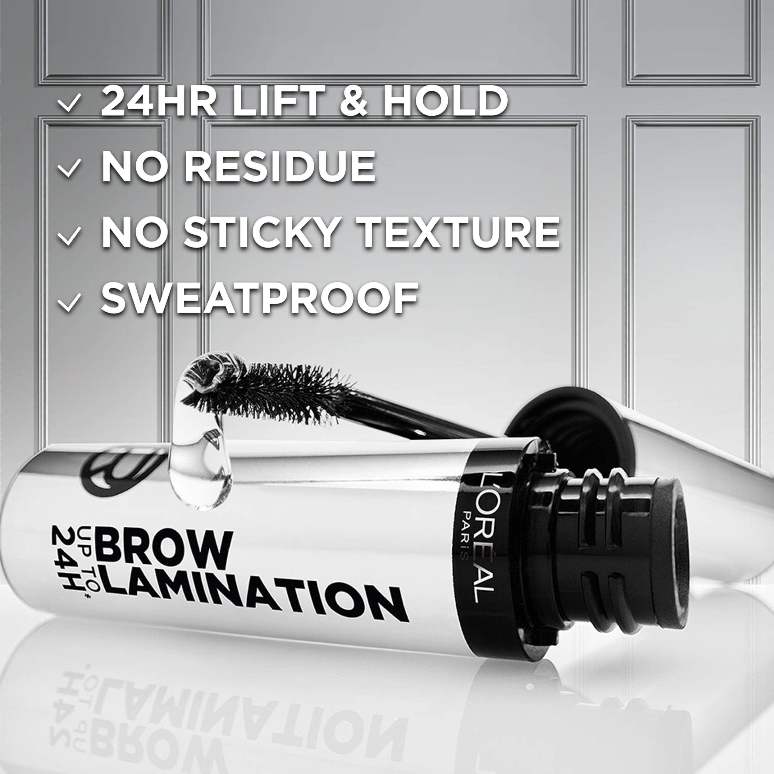L'Oreal Paris angled applicator detail for precise upward brow strokes