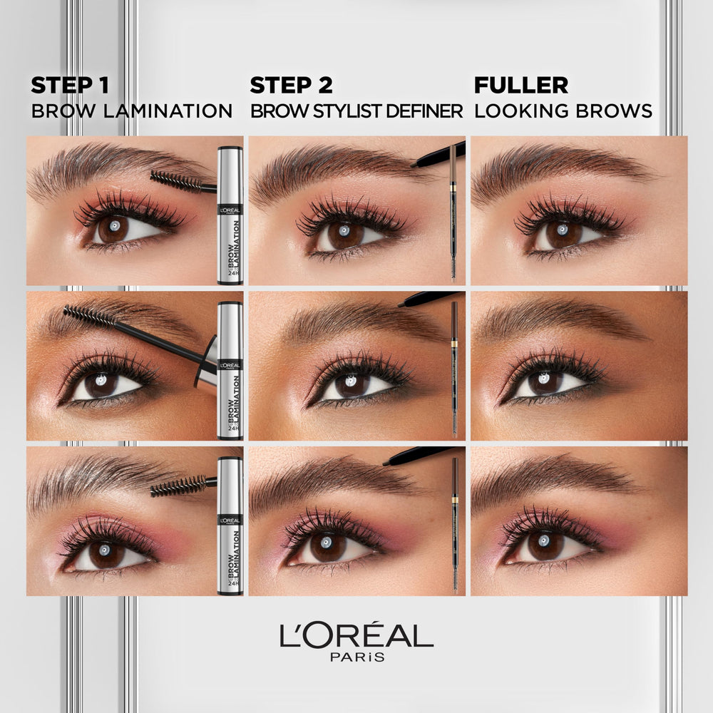 L'Oreal Paris in-use application lifting hairs for long-lasting shape