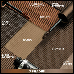 Model applying L'Oreal Paris brow mascara demonstrating quick grooming and lift