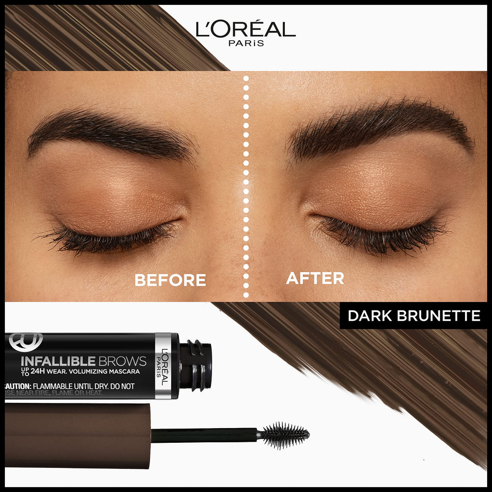 L'Oreal Paris wand and 3D micro-grip brush displayed to show precise application