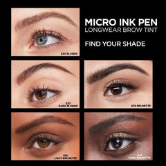 L'Oreal Paris micro ink pen Brunette swatches displaying color payoff