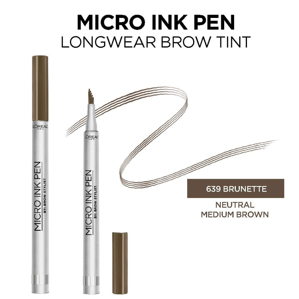 L'Oreal Paris micro ink pen comb tip close-up for precise hair-like strokes
