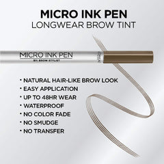 L'Oreal Paris micro ink pen texture stroke on skin demonstrating thin lines