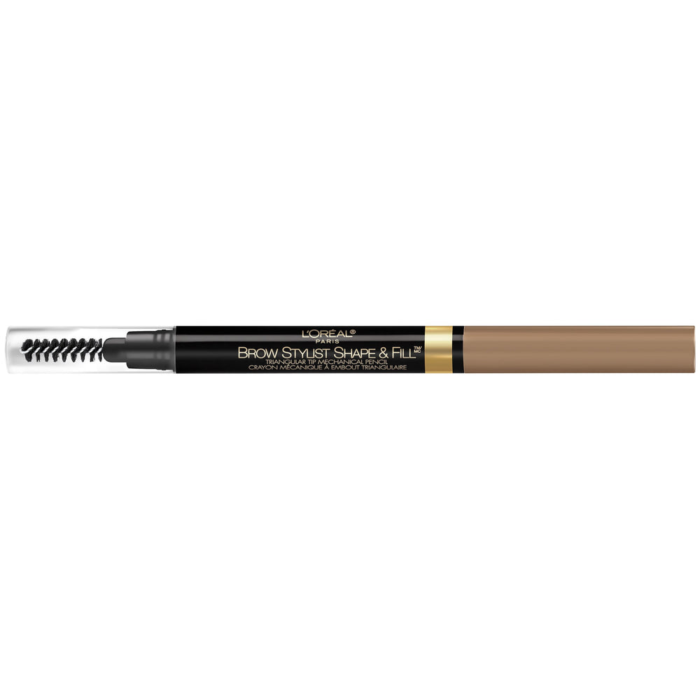 L'Oreal Paris brow pencil on vanity with mirror illustrating everyday styling routine