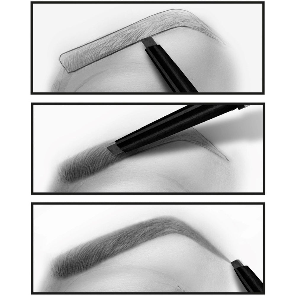 L'Oréal Paris pencil held by fingers showing travel-friendly size and control