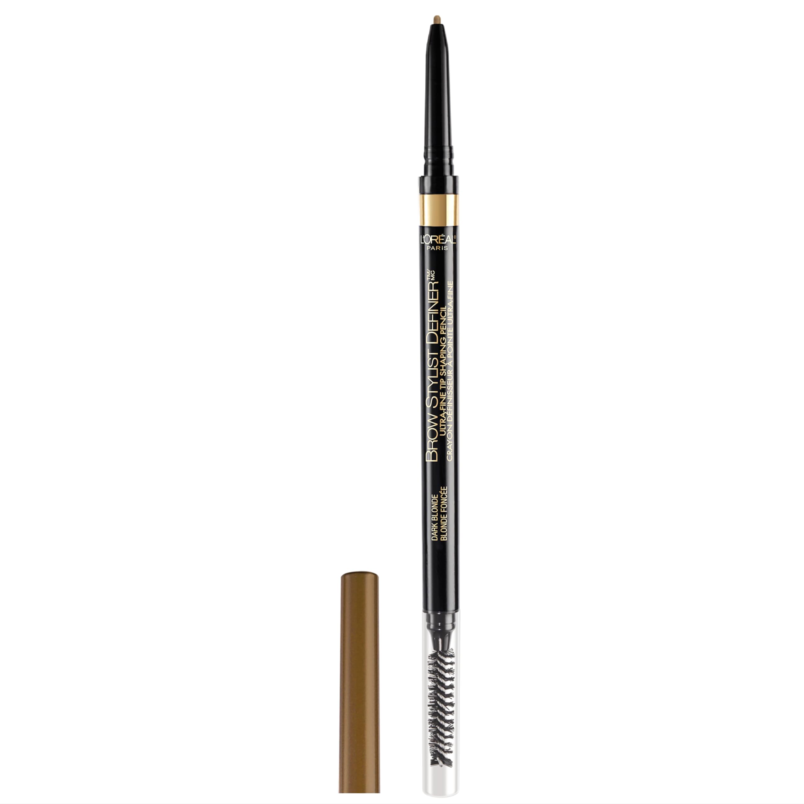 L'Oreal Paris front packaging showing compact brow pencil and benefits