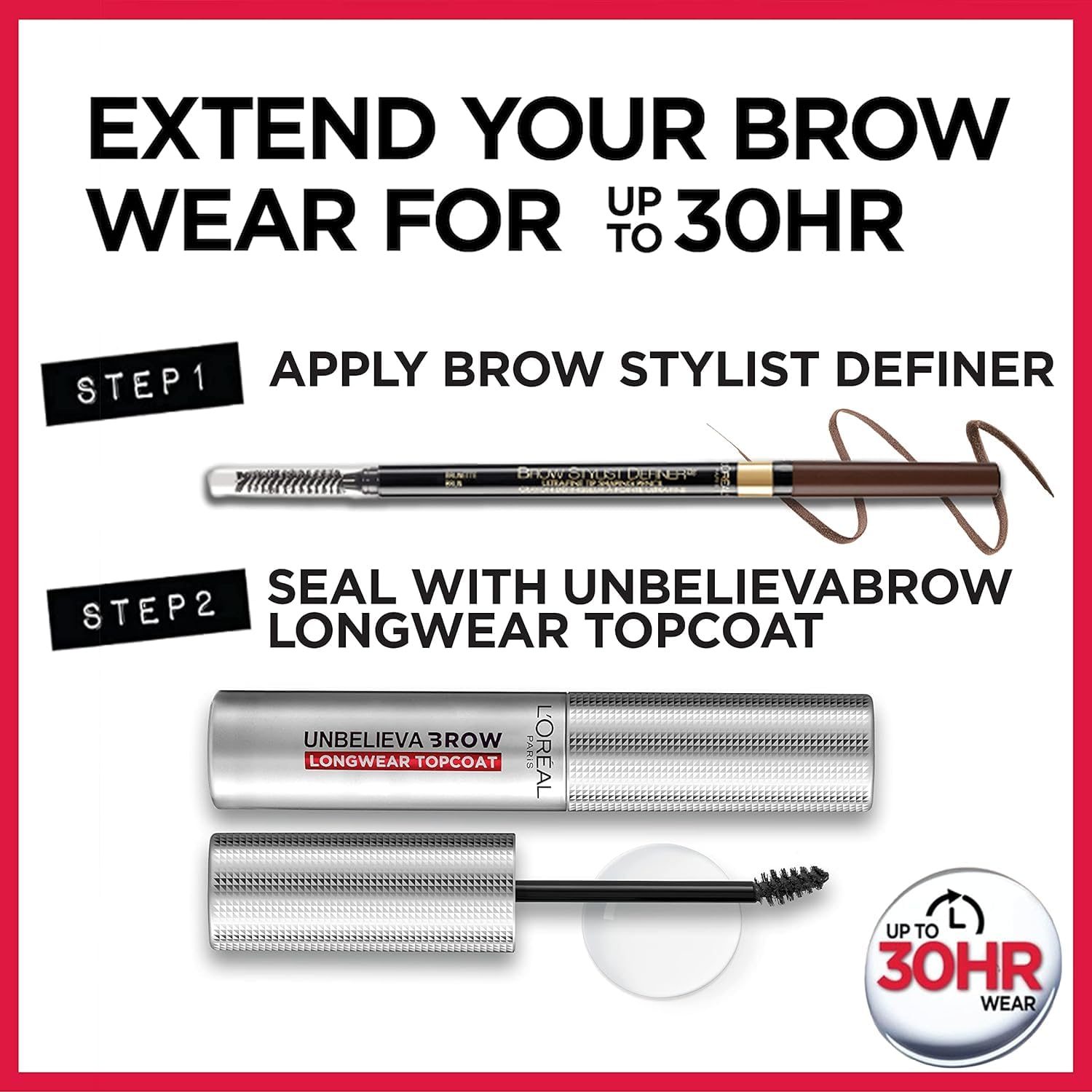 L'Oreal Paris pencil inside travel kit for quick eyebrow touch-ups