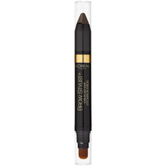 L'Oreal Paris brow crayon front packaging showing brunette shade and tool benefits