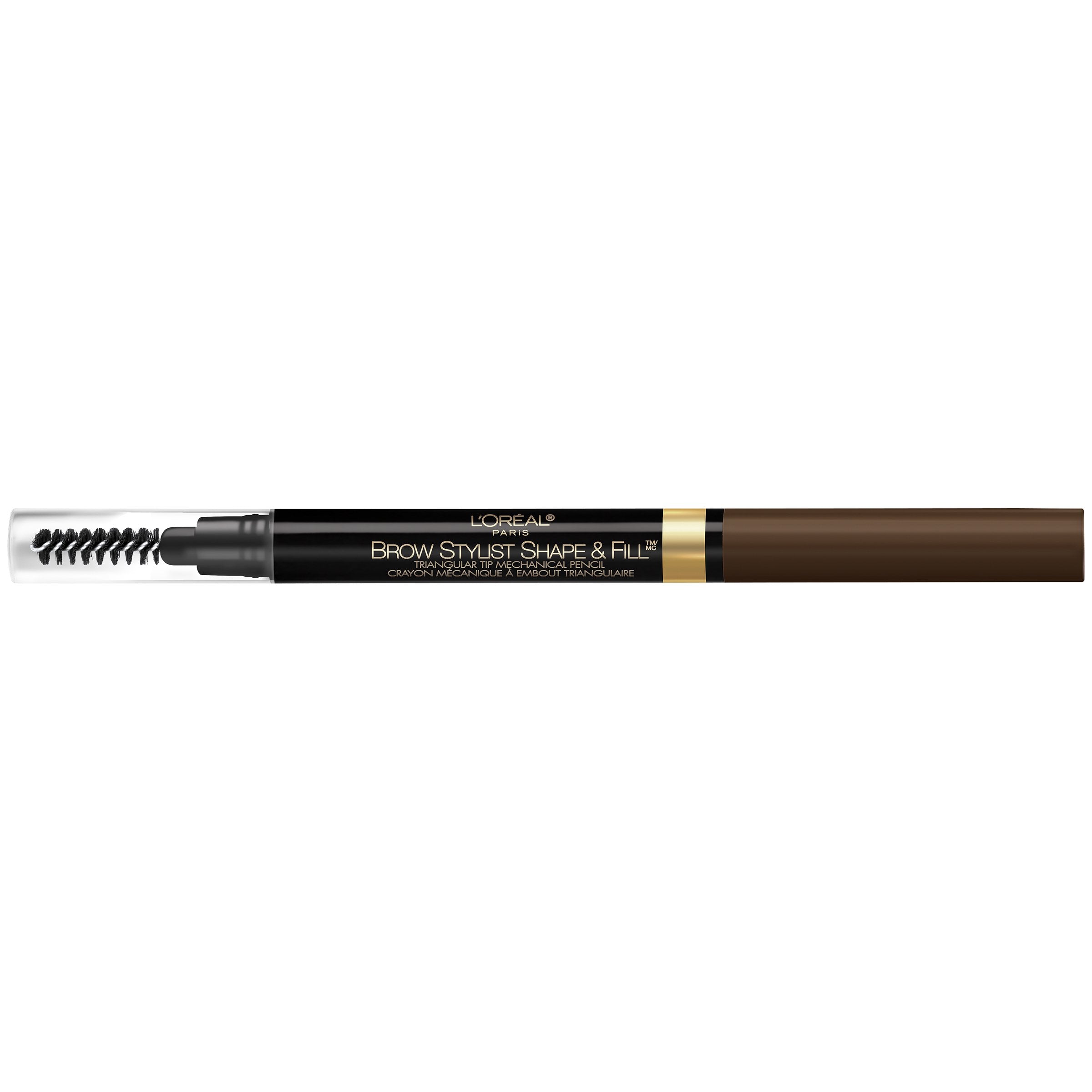 L'Oreal Paris brow pencil inside a makeup bag for on-the-go touch-ups
