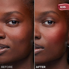 L'Oreal Paris blush applied on model cheeks for a radiant finish