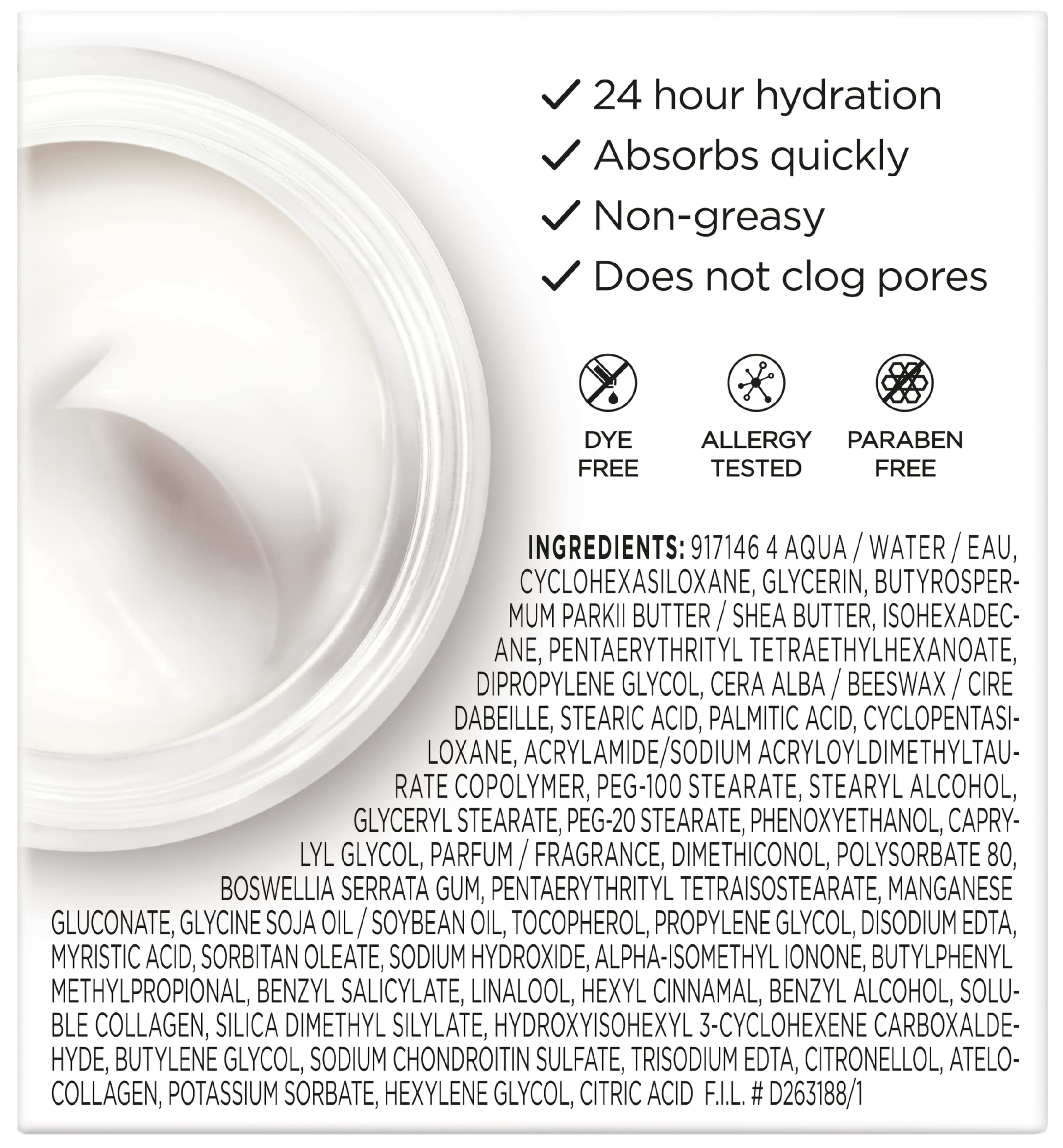 L'Oreal Paris application on chest and face demonstrating targeted hydration benefit