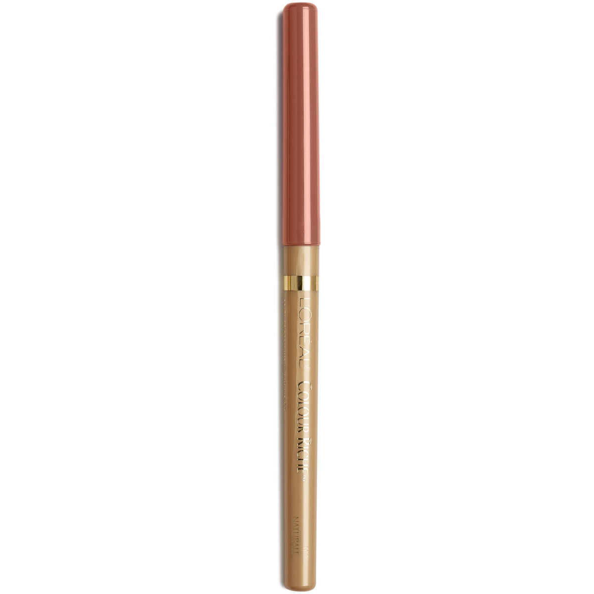 L'Oreal Paris front view of lip liner showing shade and packaging benefit precise definition