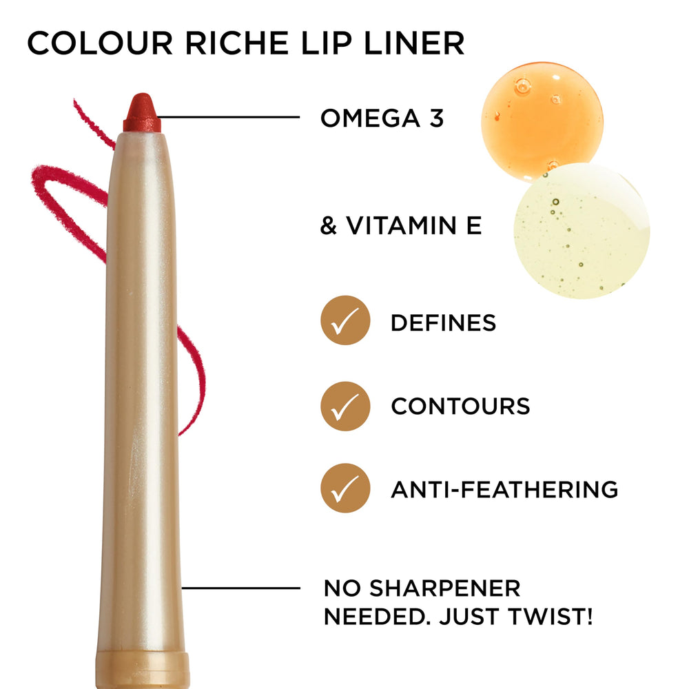 L'Oreal Paris twist-up view showing no sharpener needed benefit convenient use