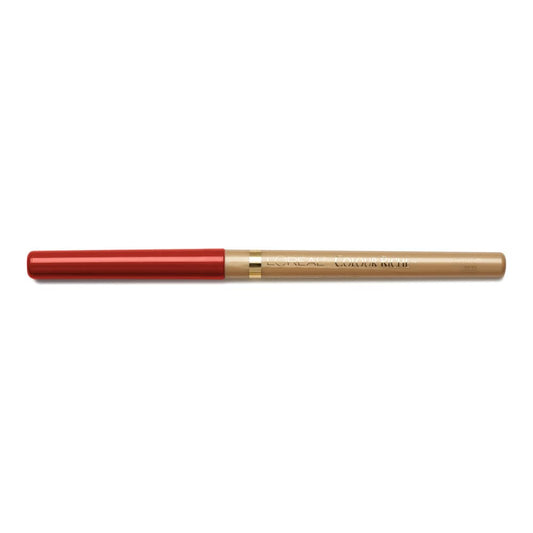 L'Oreal Paris Always Red lip liner front view shows true red and precise tip