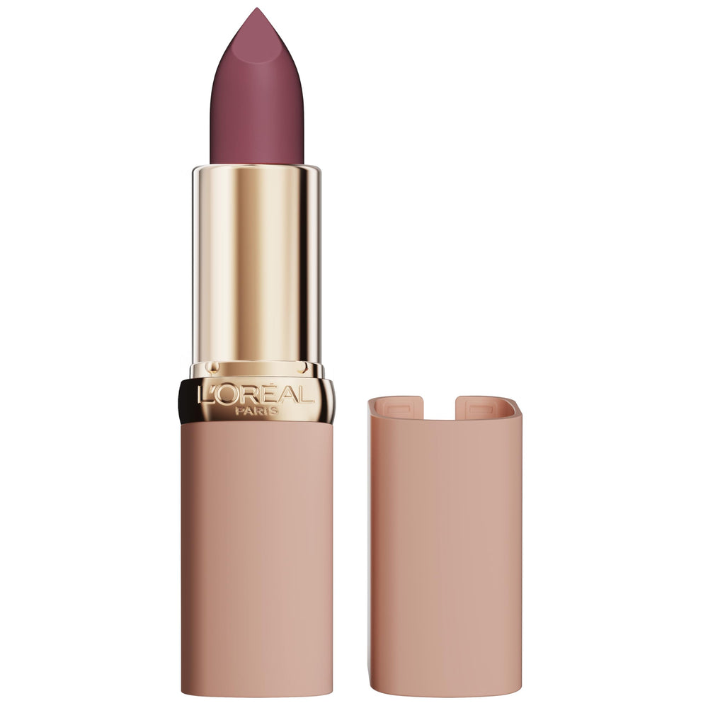 L'Oreal Paris front packaging showing shade and sleek tube, easy selection benefit