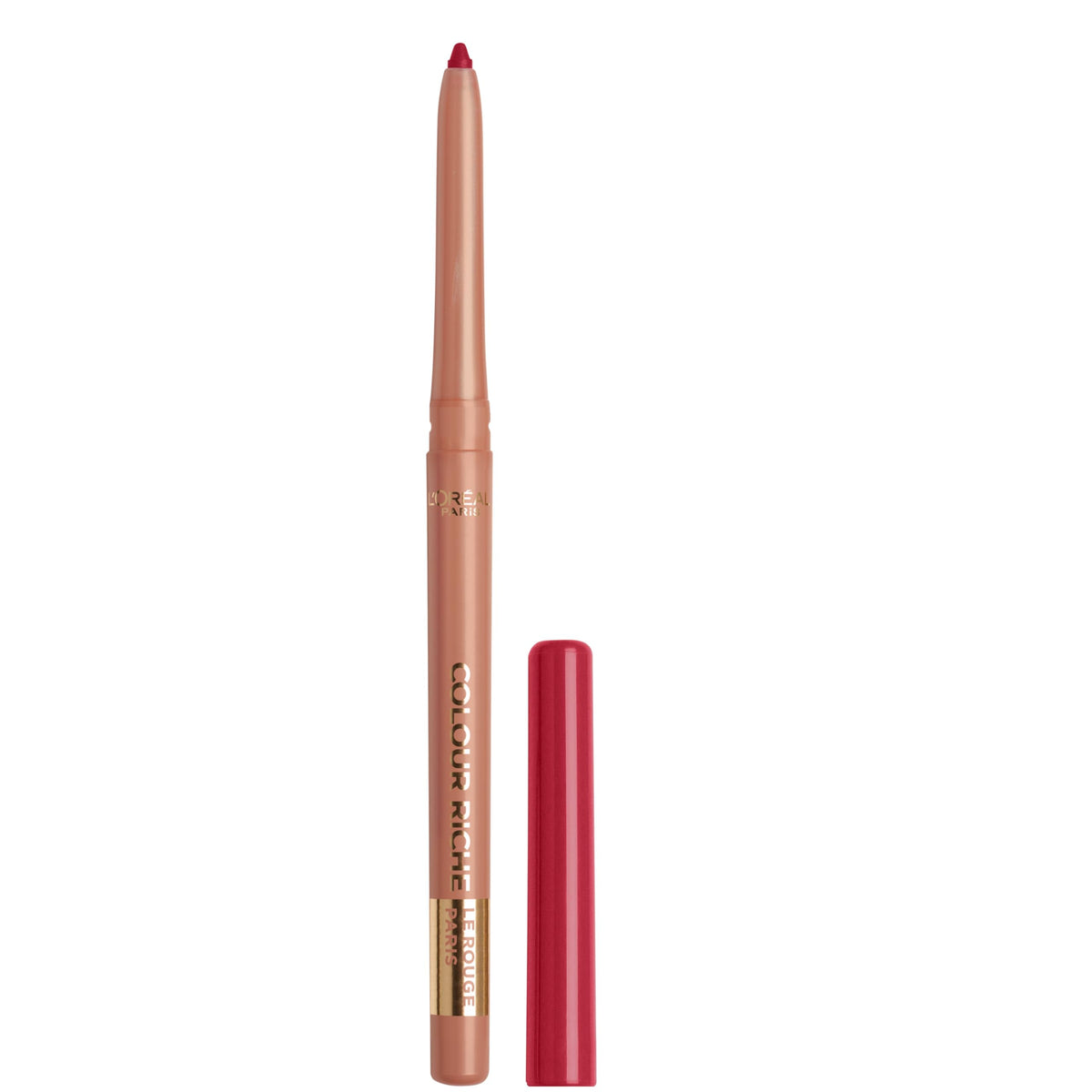 L'Oreal Paris front packaging showing true red shade for precise definition