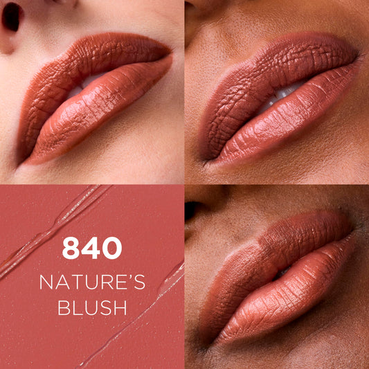 L'Oreal Paris lipstick bullet close-up highlighting creamy satin finish and smooth application