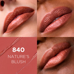 L'Oreal Paris lipstick bullet close-up highlighting creamy satin finish and smooth application