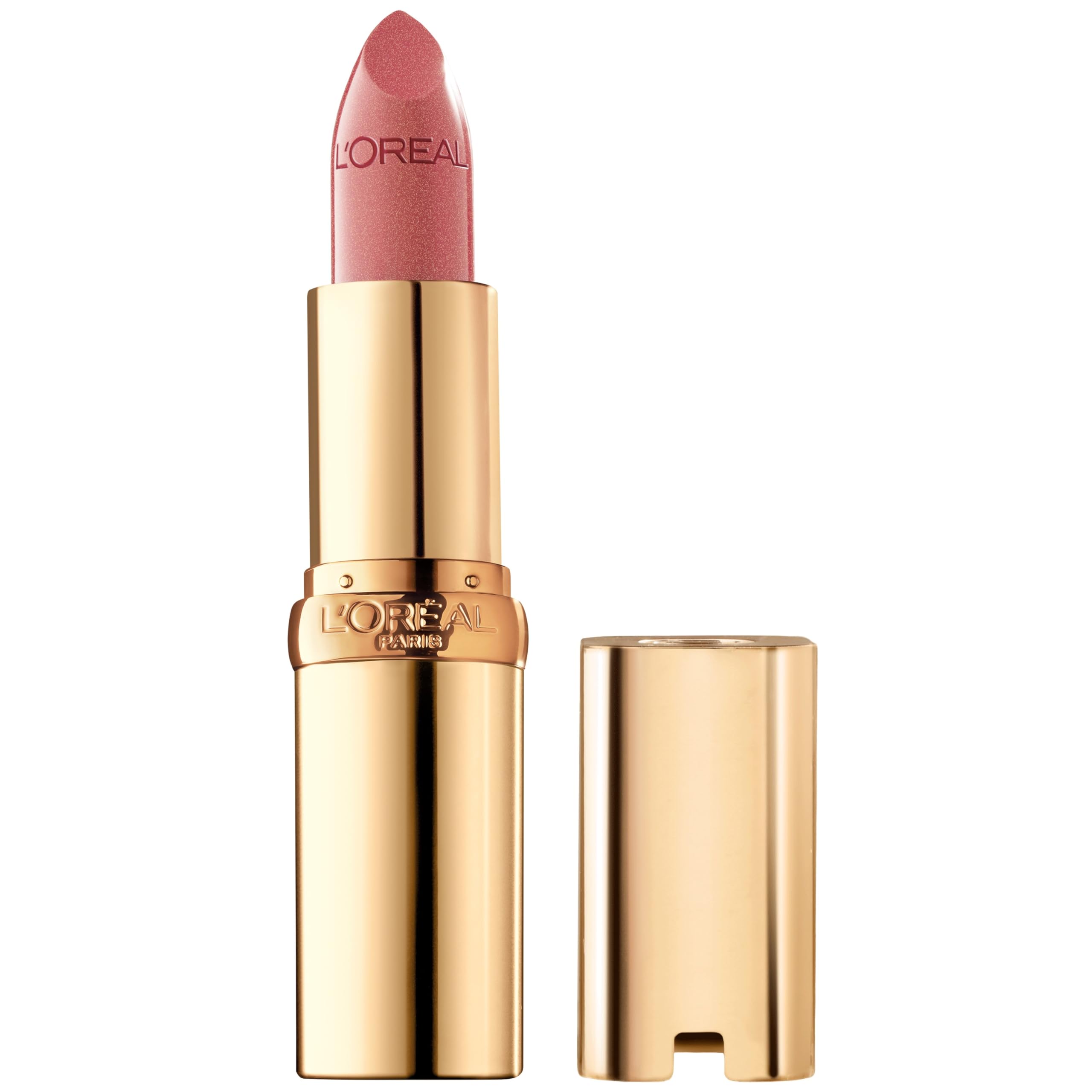 L'Oreal Paris front packaging showing mauved shade and sleek tube, enhances shelf appeal