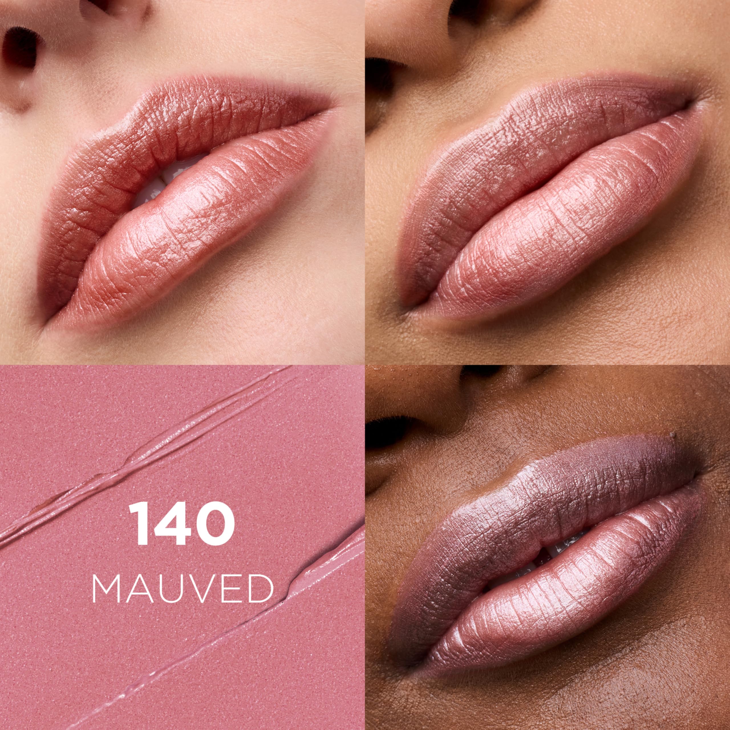 L'Oreal Paris lipstick bullet close-up revealing creamy mauve texture and smooth application