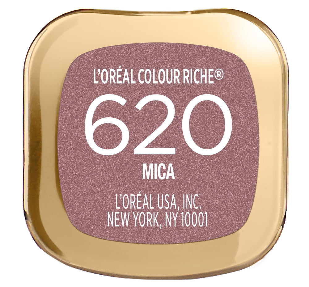 L'Oreal Paris Colour Riche Mica label and ingredients close-up showing nourishing oils