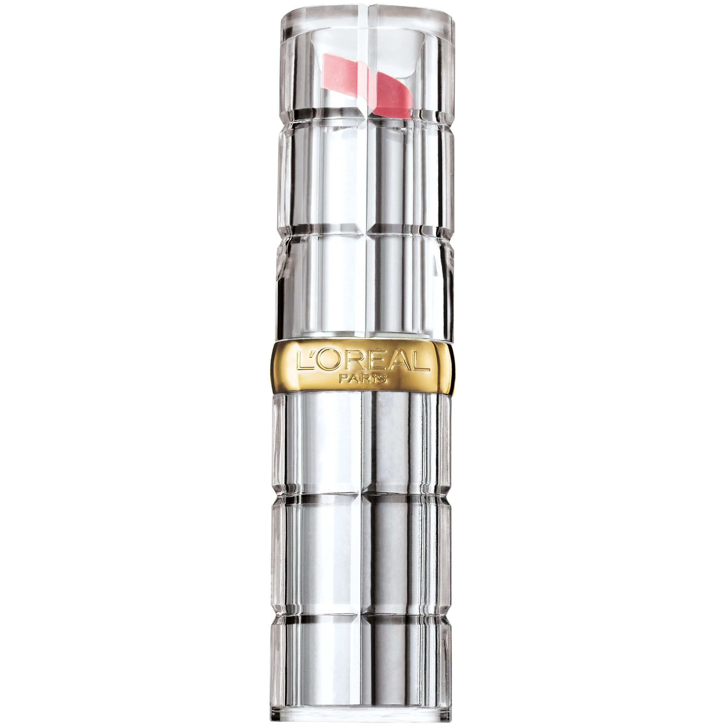 L'Oreal Paris open lipstick bullet texture highlighting creamy glossy finish