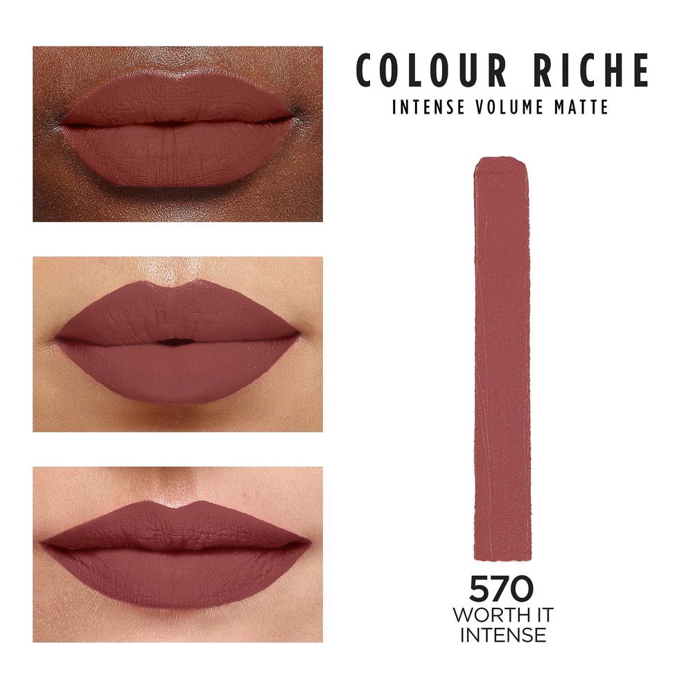 L'Oreal Paris texture swatch on skin showing powdery matte finish and smooth coverage