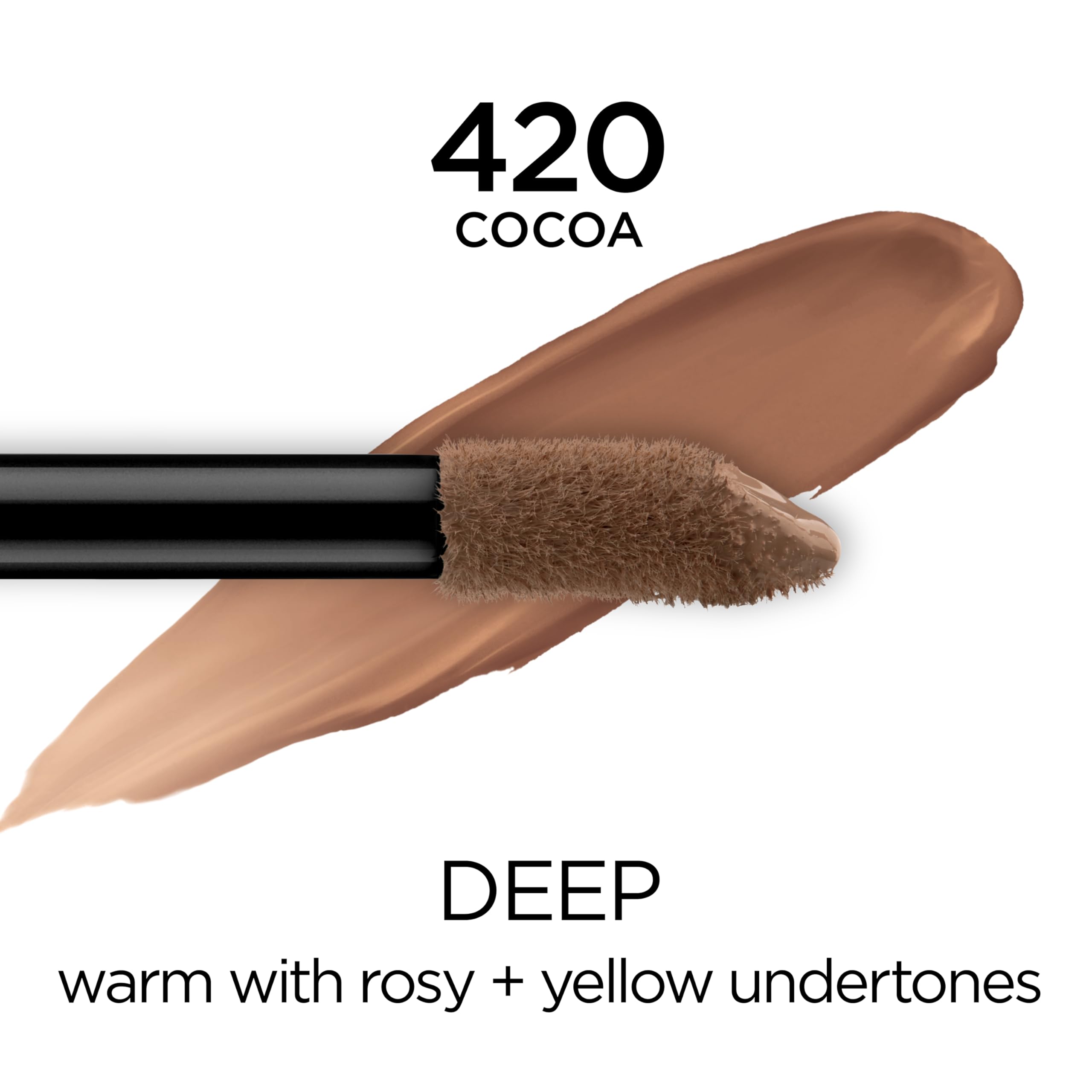 L'Oreal Paris concealer Cocoa applicator closeup demonstrating large doe-foot for fast coverage