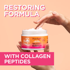 L'Oreal Paris product back label closeup highlighting collagen peptides and ingredient transparency benefit