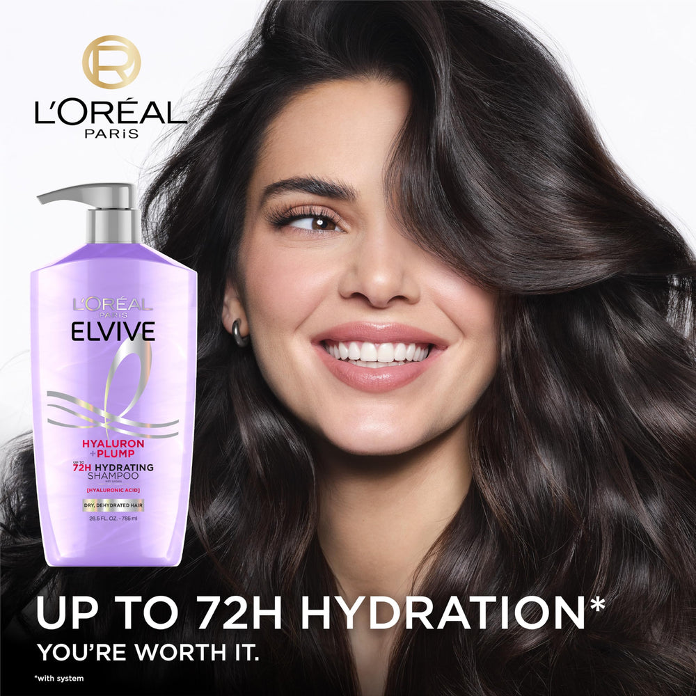 L'Oreal Paris shampoo texture close-up showing lightweight moisturizing formula