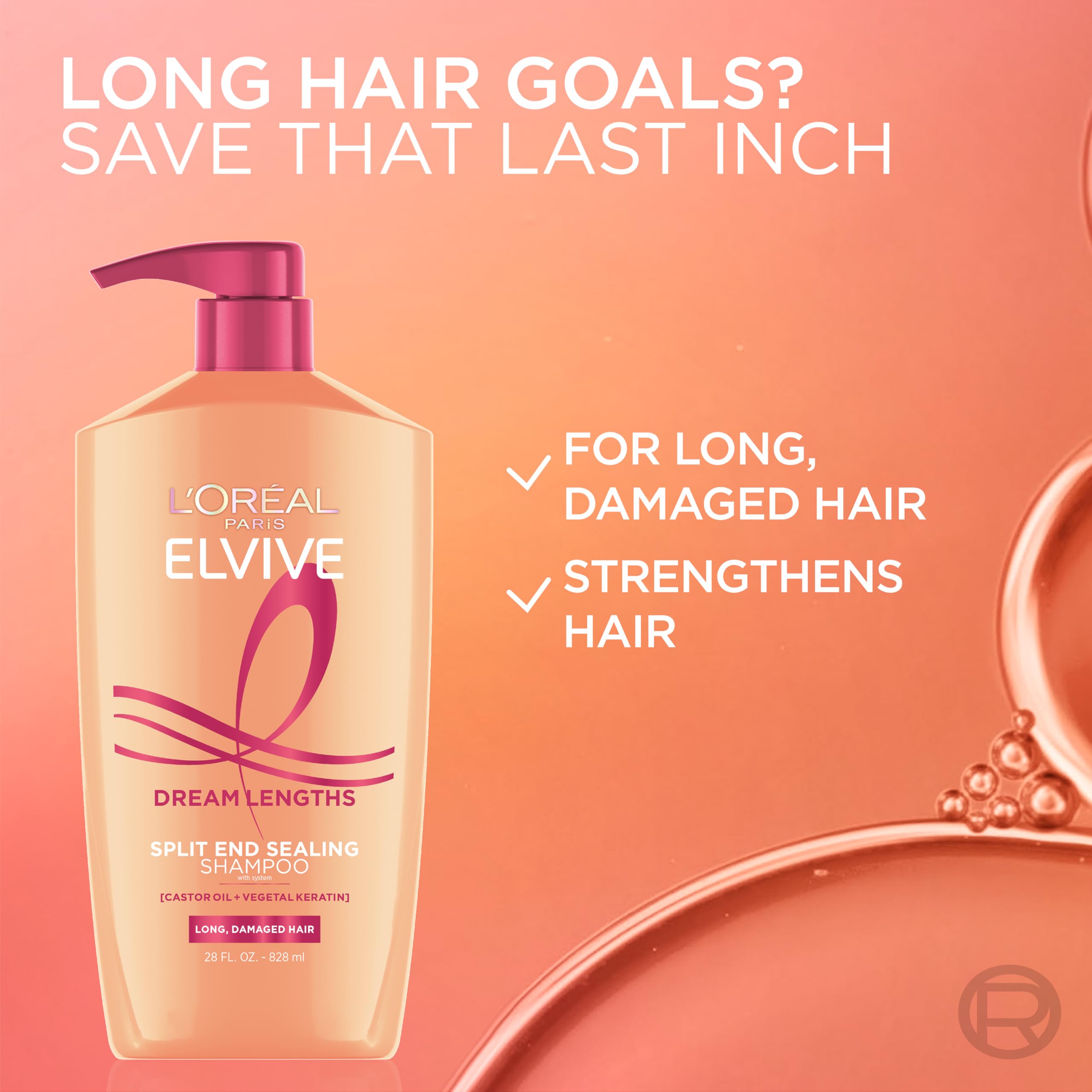 L'Oreal Paris Elvive No Haircut Cream leave-in shown on damp lengths