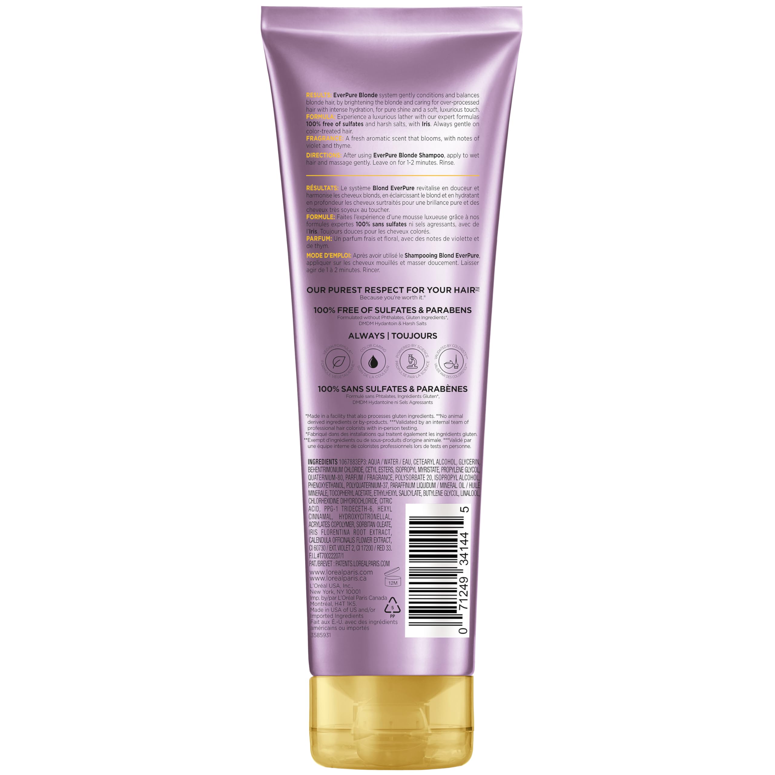 L'Oreal Paris EverPure Blonde in salon setting showing salon-quality care