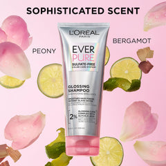 L'Oreal Paris paired conditioner and shampoo showing complementary smoothing effect