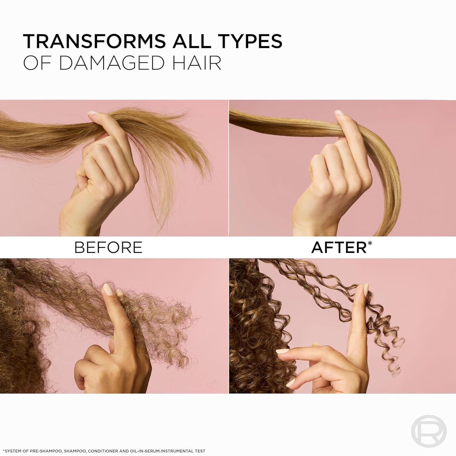 L'Oreal Paris finished hairstyle with intense shine and frizz control