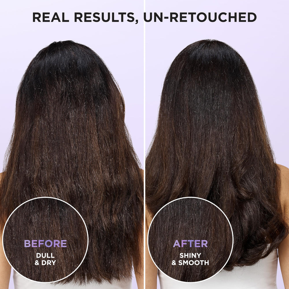 L'Oreal Paris label close-up highlighting pH balanced, sulfate-free benefits for color care