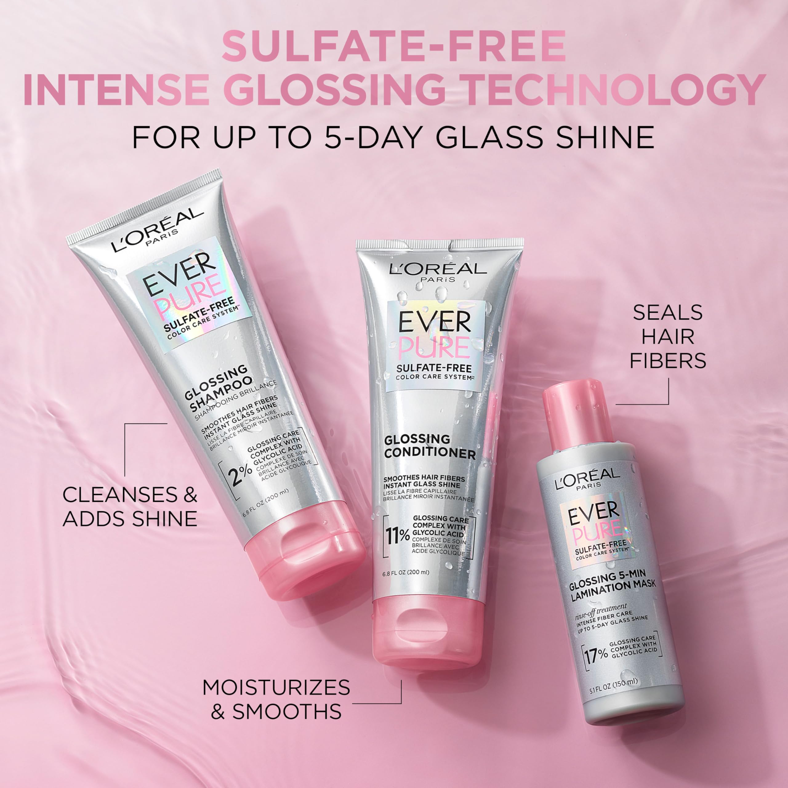 L'Oreal Paris shampoo texture lather demonstrating gentle cleansing