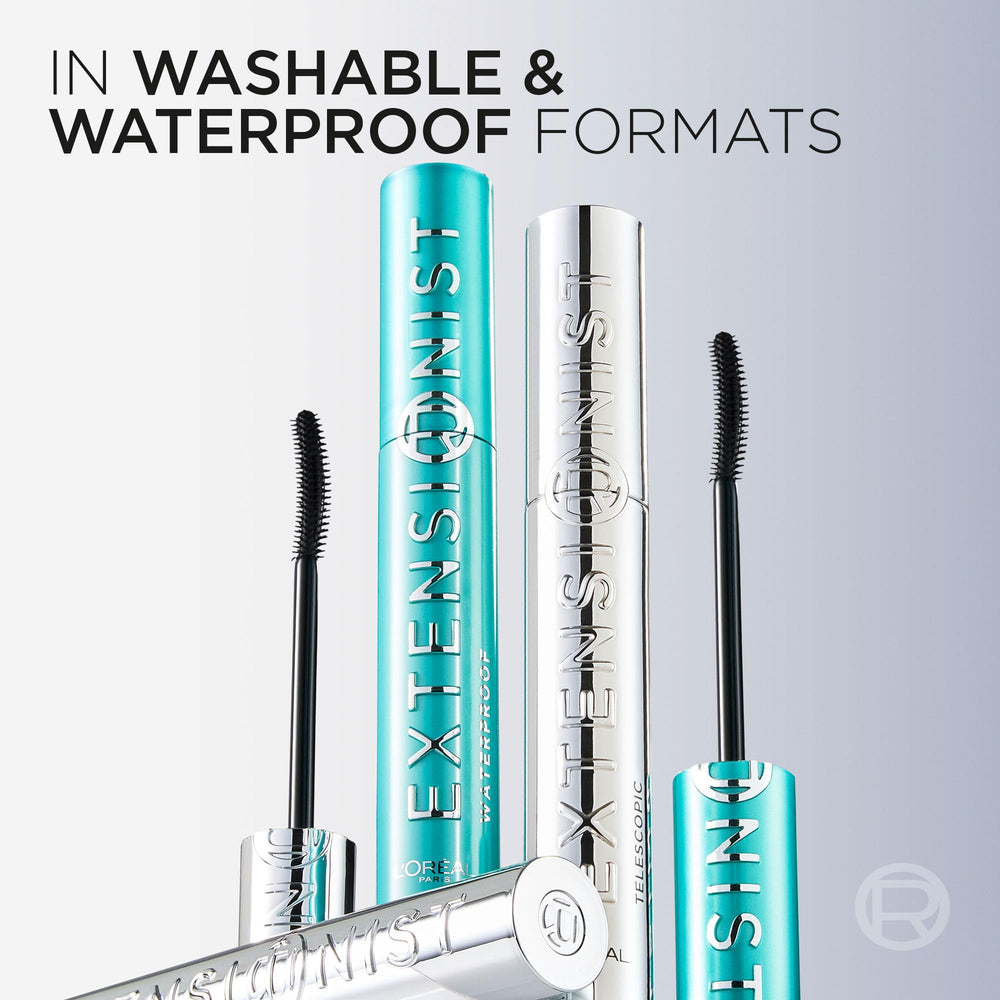 L'Oreal Paris mascara inside makeup bag suggesting travel-friendly convenience benefit