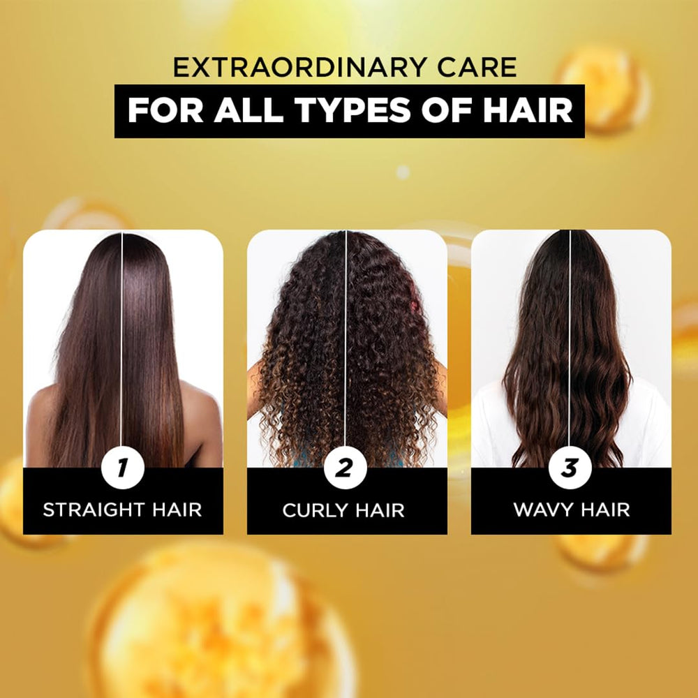 L'Oréal Paris label closeup highlighting the six flower oils and nourishing benefits