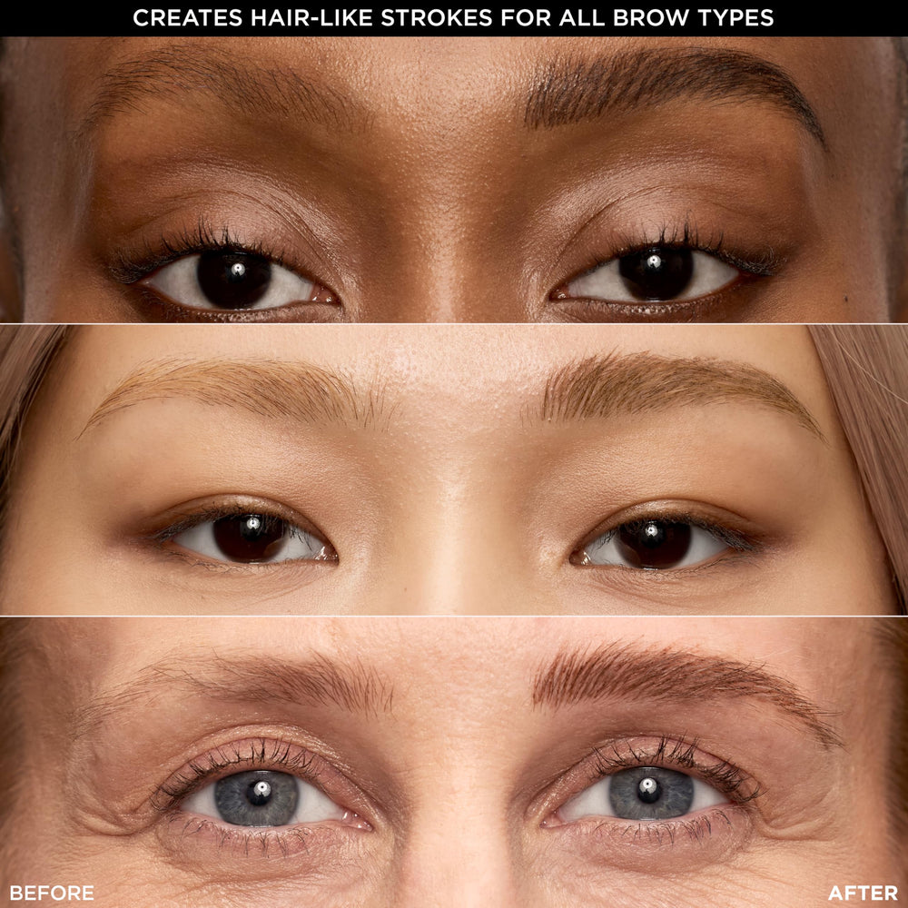 L'Oreal Paris faux brow before and after brows showing fuller, natural-looking results