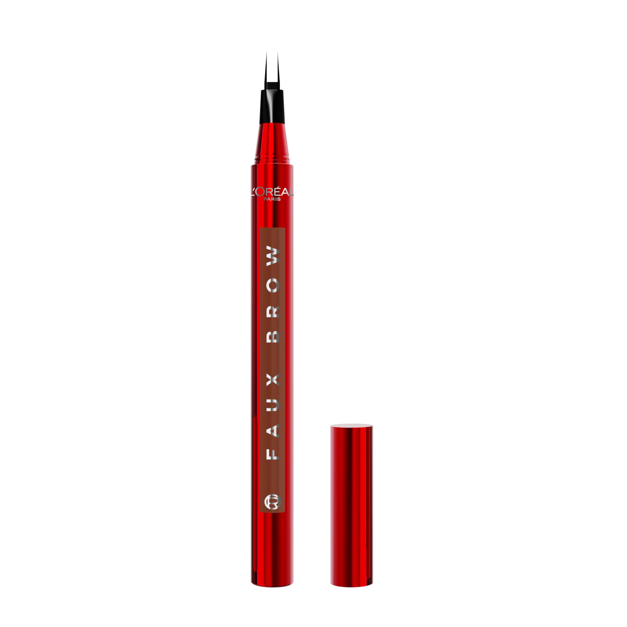 L'Oreal Paris faux brow front packaging showing product and shade mahogany benefits natural finish