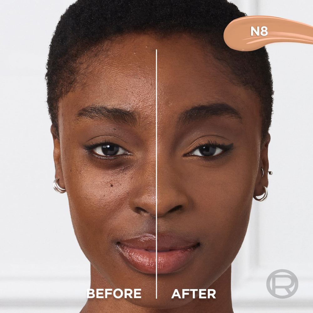 L'Oreal Paris flat-tip iron applicator close-up for precise under-eye coverage benefit