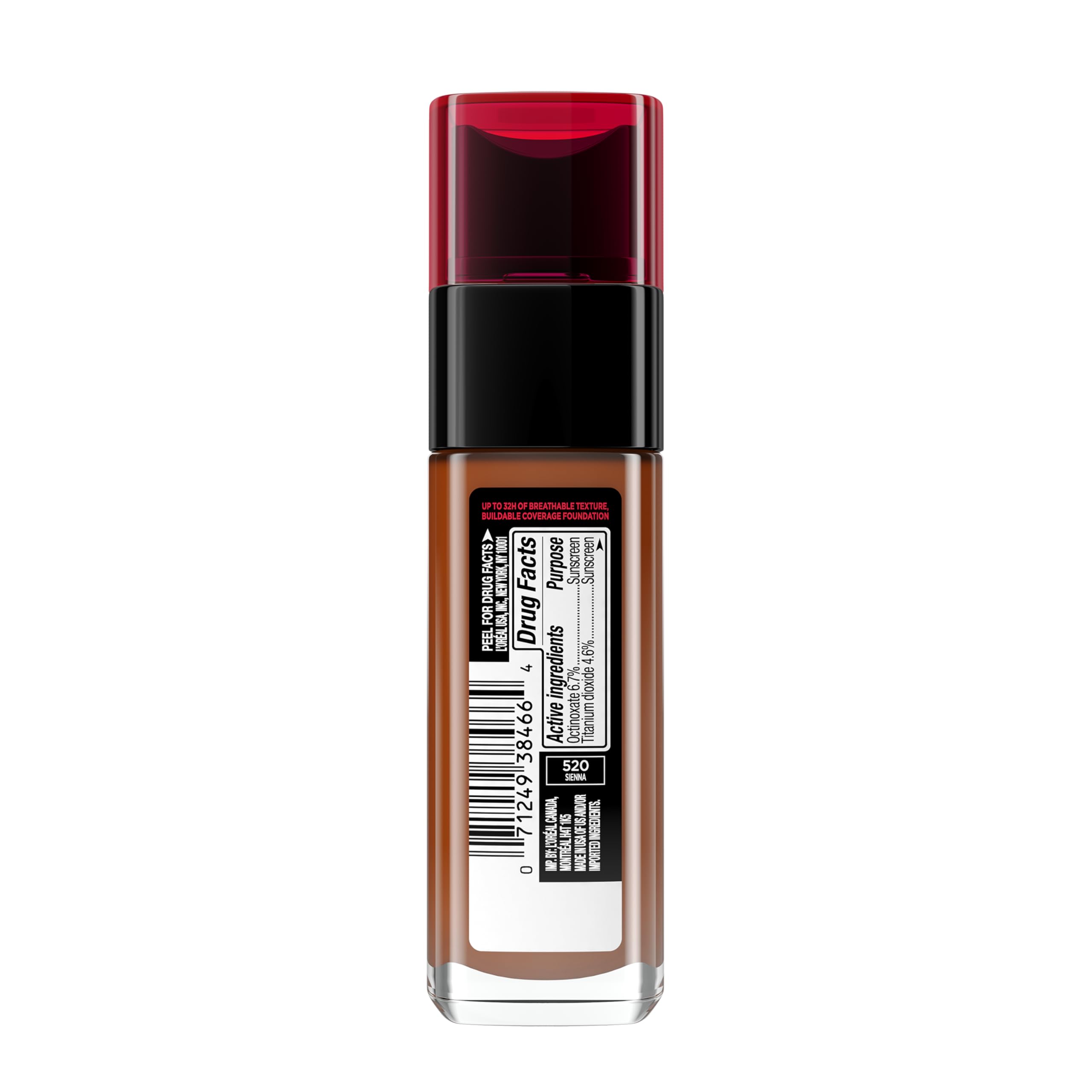 L'Oreal Paris foundation split-face before and after showing coverage improvement benefit natural look