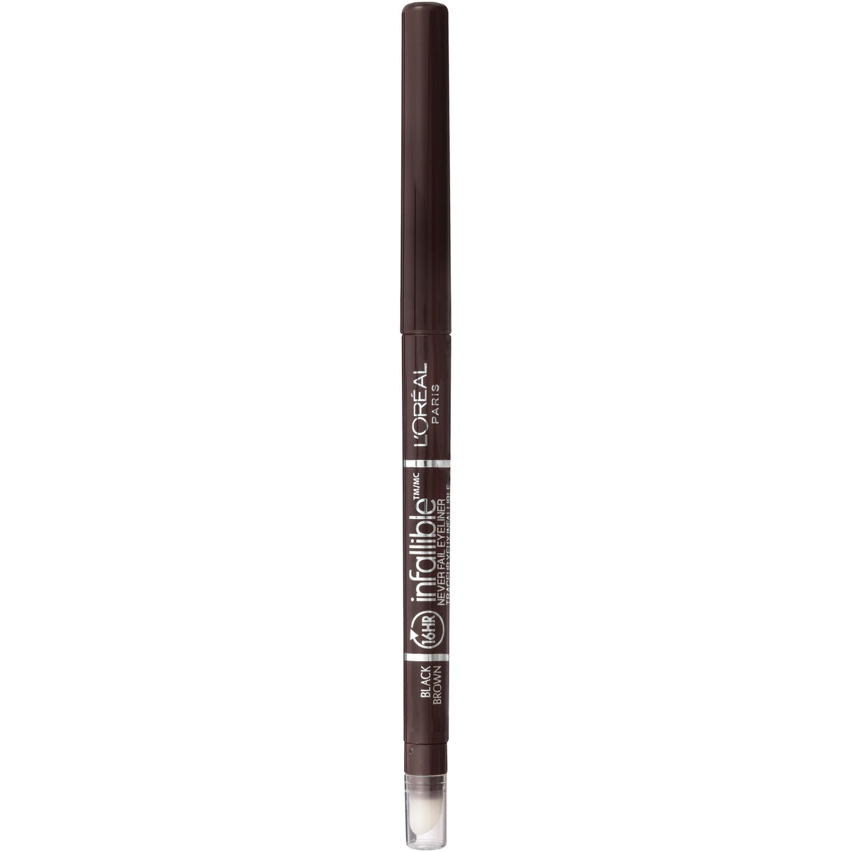 L'Oreal Paris pencil front view showing sleek design and shade