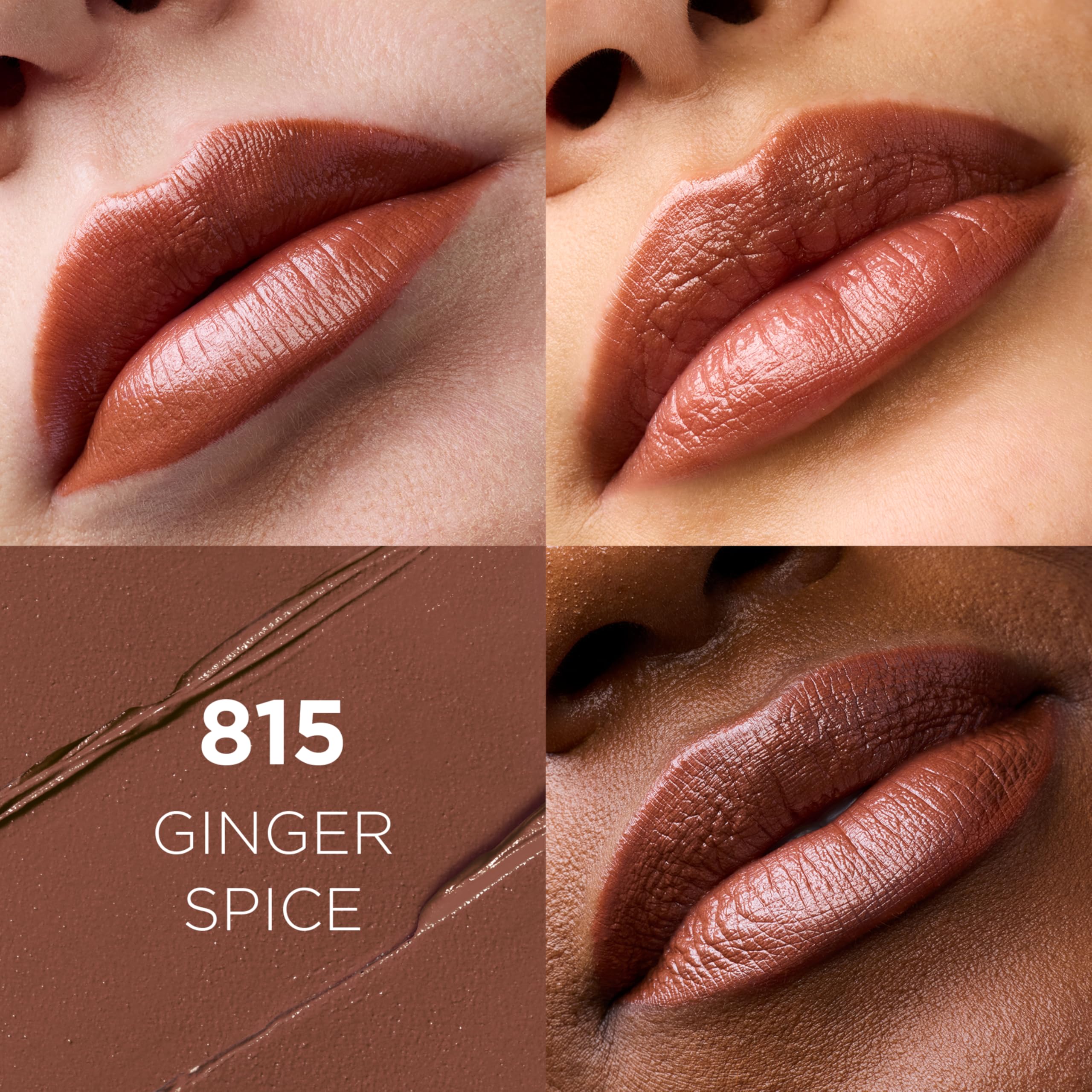 L'Oreal Paris open lipstick bullet revealing creamy satin texture and hydration