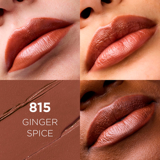 L'Oreal Paris open lipstick bullet revealing creamy satin texture and hydration