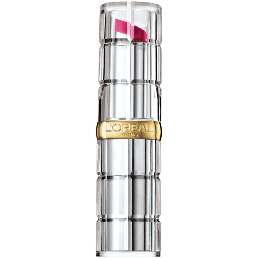 L'Oreal Paris Glassy Garnet open cap with lipstick bullet visible and ready to apply