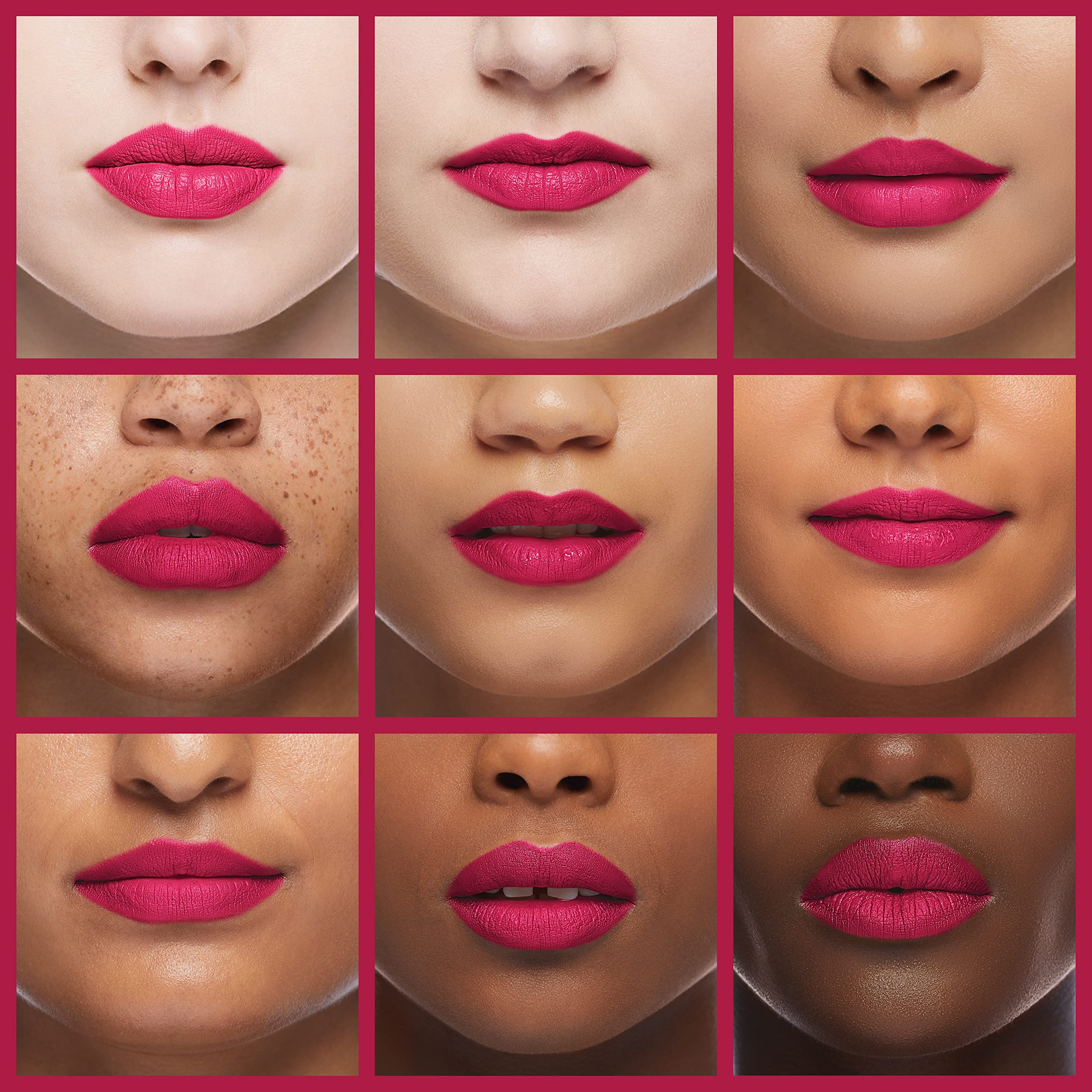 L'Oreal Paris Glassy Garnet worn on lips demonstrating rich color and shine