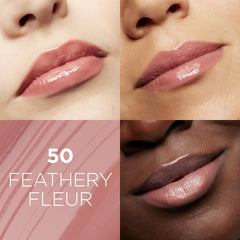 L'Oreal Paris applicator close-up demonstrating smooth, precise gloss application