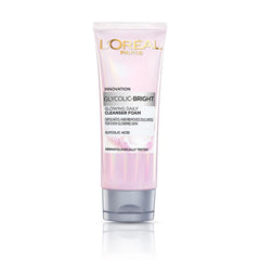 L'Oreal Paris bottle front view showing brightening cleanser benefits