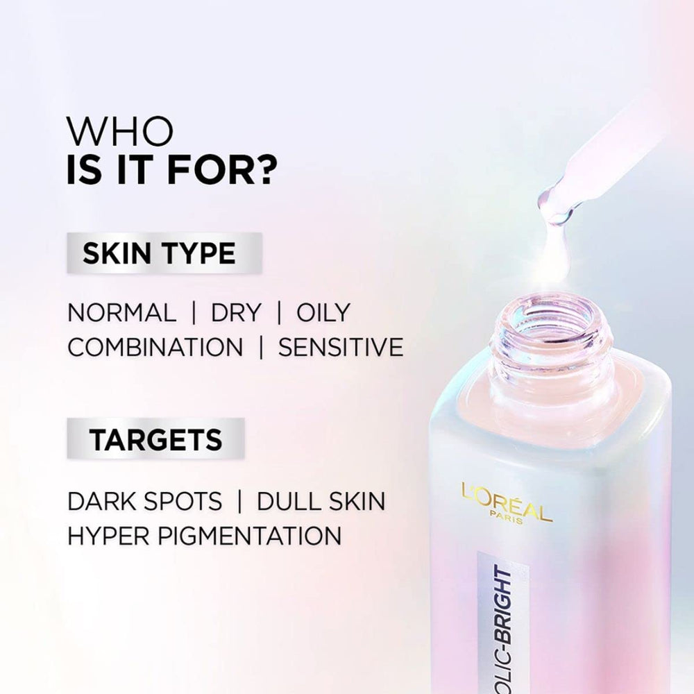 L'Oreal Paris ingredient label close-up showing glycolic acid detail